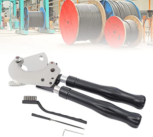 Ratchet Cable Cutter, Electric Wire&Cable Cutter to Than or Equal to 1.96 inches Ratcheting Wire Cut Tool, Heavy Duty Aluminum Copper Ratchet Cable Cutter for Cutting Copper, Aluminum and Armored