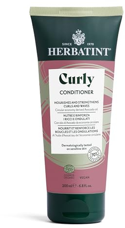 Herbatint Curly Conditioner, für Locken – 200 ml | Nährende Bio-Spülung, speziell für lockiges oder welliges Haar, Ecocert-zertifiziert, exklusive Formel mit natürlichen Extrakten, vegan