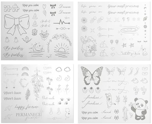 Vanyibro 4 Pieces Small Temporary Tattoos,Waterproof and Realistic Fake Tattoo Stickers for Women