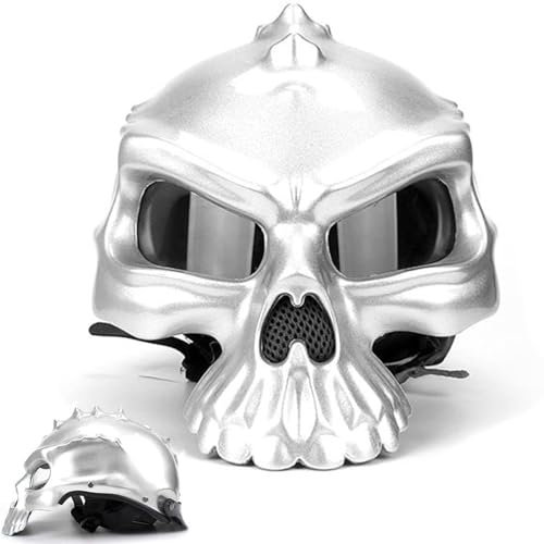 YIYHFKM Halbschalenhelm,Totenkopf-Kappe,Halbhelme Motorradhelm mit ECE Genehmigt Brain-Cap, Motorrad Half Helm, Halbschale Roller-Helm Scooter-Helm Jet-Helm Retro für Erwachsene Herren Damen,57-62CM