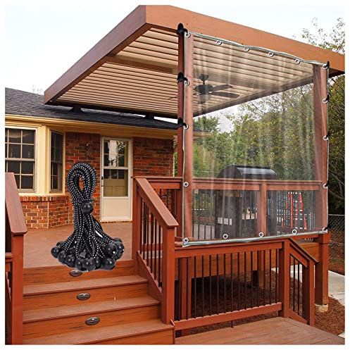 Telone in vetro trasparente per pergola, in PVC, spessore 0,5 mm, 60 (trasparente, 7 x 7 m)