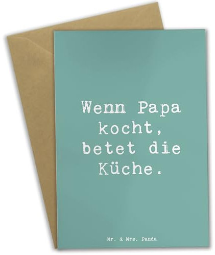 Mr. & Mrs. Panda Beileidskarte Spruch Vater Koch - Geschenk, Familienleben, moderner, weihnachtskarten, humorvolle Geschenke, Vaterliebe, genesungskarte, Grußkarte, Weihnachten, Vaterschaft, Kochen