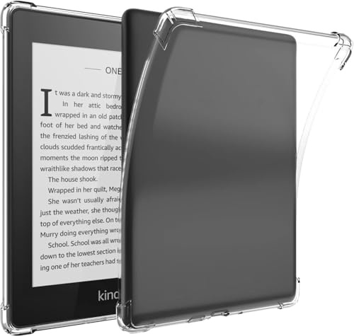 Klare, weiche, Flexible Hülle, kompatibel mit 7 Zoll Kindle Paperwhite 12. Generation 2024 und Kindle Colorsoft, transparente TPU-Rückseite, schlanke Hülle, kratzfester Schutz (Anti-Fall Shell)