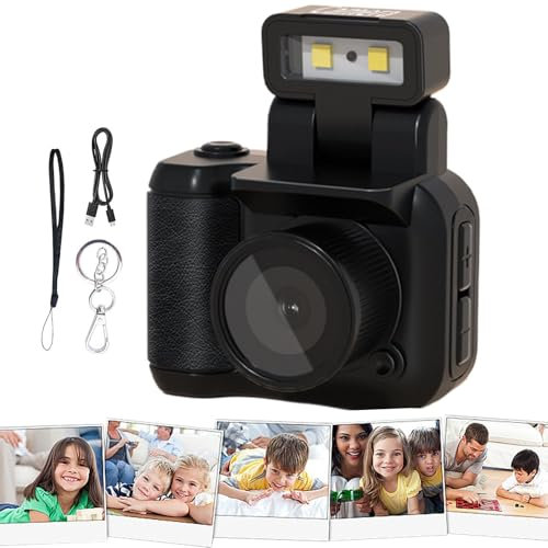 Sionhiuo Fotocamera Digitale, Fotocamera A Scatto Retrò, Fotocamera Compatta 1080P, Piccola Fotocamera Digitale, Fotocamera A Scatto Retrò 1080p Con Flash LED, Videocamera Vintage Da Viaggio