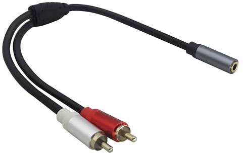 zdyCGTime Red White and Double Gold-Plated RCA Male to 3.5mm 1/8 Mother Audio Adapter, Multifunctional Plug-and-Play Hi-fi Stereo Cable, Used to Connect Smart Phones, Speakers, HDTV and so on.
