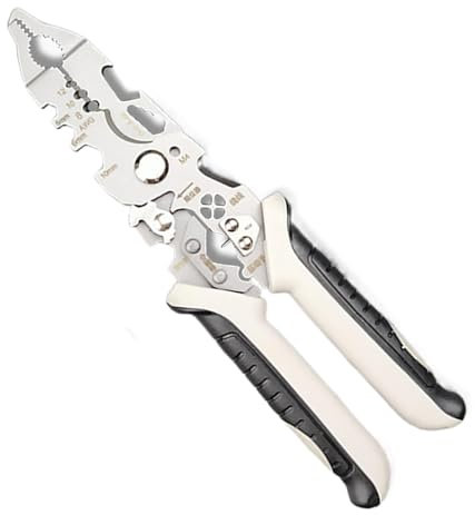 Alicates pelacables – Alicates para cables eléctricos, alicates de crimpado para cables | Herramienta pelacables con mango cómodo para proyectos de construcción, mantenimiento del hogar, instalación