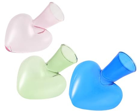 Alipis 3stücke Transparente Herzform Glasblumenvase Hydrokultur-pflanzgefäß Für Zimmerpflanzen Tischdekoration Für Innenräume