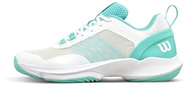 WILSON Hurakn Pro V2 Women's Padel Shoe - White/Turquoise, Size 10 US