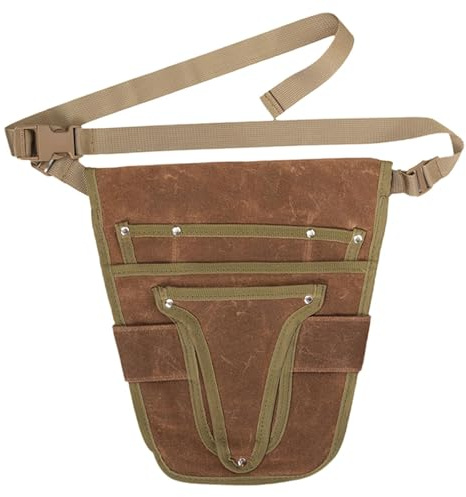HGZLQKD Garden Waist Belt Gardening Tools Belt Garden Tool Pouch Tool Waist Pouch for Woodwork, Brown