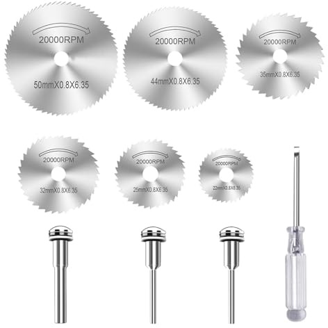 Lumi Zenva 10 Piezas Discos de Sierra Circular para Dremel, Mini Hojas HSS para Cortar Madera, Plástico, Metal y Piedra, Accesorios de Herramientas Rotativas de Alta Durabilidad