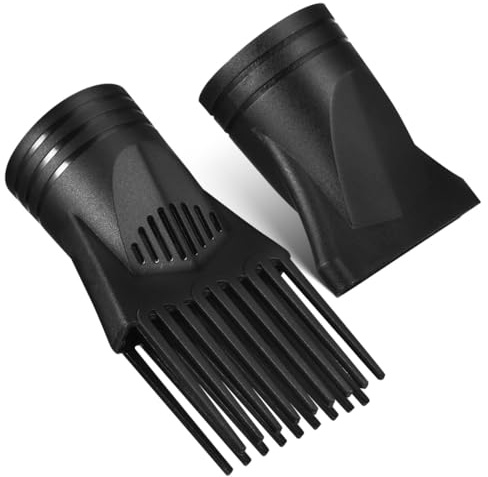 FONDOTIN Ugello Diffusore e Pettine per Asciugacapelli in Plastica Resistente al Calore, Set 2 Pezzi per Styling Professionale di Chioma Ricci e Lisci a Casa