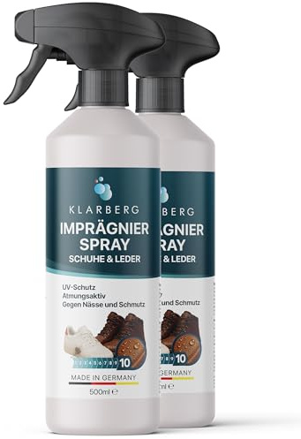 KLARBERG Spray impermeabilizzante per scarpe impermeabili – Spray per scarpe impermeabile e antimacchia, ideale per tutte le scarpe – dalle sneaker & UGG's alle scarpe da trekking e camoscio