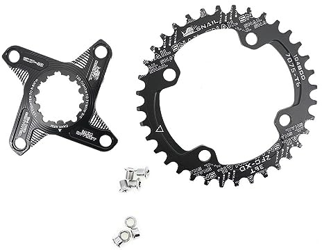 TANGSIYANG Kettenblatt Ovales Kettenblatt 6 mm Offset 32T 34T 36 38 MTB Rennrad Direktmontage(Black Round 36T)