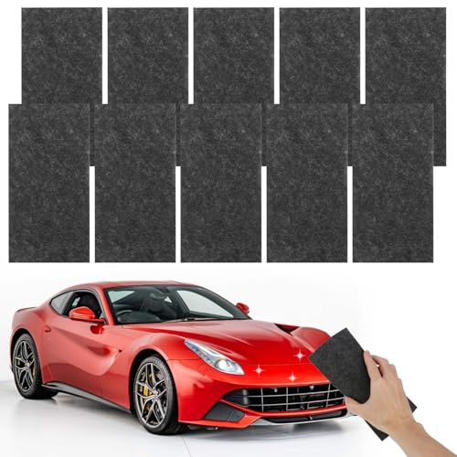 10 Stück Nano Magic Sparkle Tuch Auto Kratzer Original, Nano Kratzerentferner Tücher Set, Nanos Magic Tücher Autokratzer für Auto Lackreparatur, Inkl Polierfunktion, Lackpflege, Alle Fahrzeugtypen