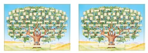 HWIREUIGT 2X Family Tree Chart to Fill in - Blank Ancestry Chart 6-Generation Fillable Genealogy Chart Genealogy Supplies