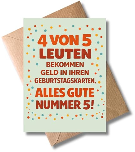 WBdesignz witzige Geld Geschenk Geburtstagskarte mit Umschlag - Lustige Glückwunschkarte Geburtstag für Freunde Familie Erwachsene Kinder - Humorvolle Gratulationskarte zum Verschenken (DIN A6)
