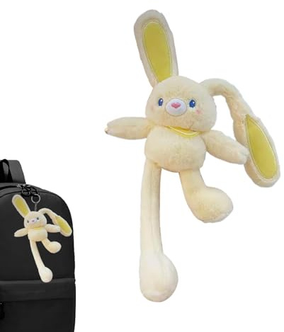 Kaninchen-Plüschtier – 11 Zoll großer interaktiver Hase, austauschbare Ohren und Beine, weiches Stofftier, tragbarer Kaninchen-Plüsch-Schlüsselanhänger-Anhänger, süßes kuscheliges Geschenk | Ostern-Ge