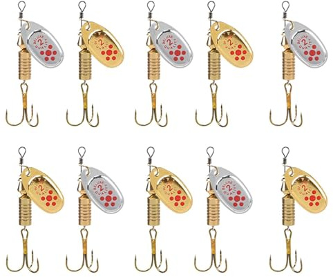 Cuiller Speciale Peche A La Truite,Cuillères De Pêche en Eau Salée,12,5 X 6,1 X 2,5 Cm Cuillères De Pêcheen Eau Salée, Acier Haut Carbone Extrêmement Tranchant pour La Pêcheau Brochet Rivière/Lac