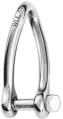 Wichard Captive Pin Long Twisted Shackles, locking pin twist shackle 1/4in