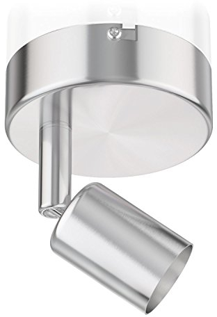 ledscom.de Plafoniera/Applique LUNARA, acciaio inox opaco, 1x GU10 max. 25W