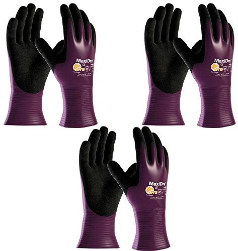 MaxiDry ATG - Guantes de nitrilo ultraligeros (3 unidades, resistentes al aceite, 56-426, tallas S-XL)