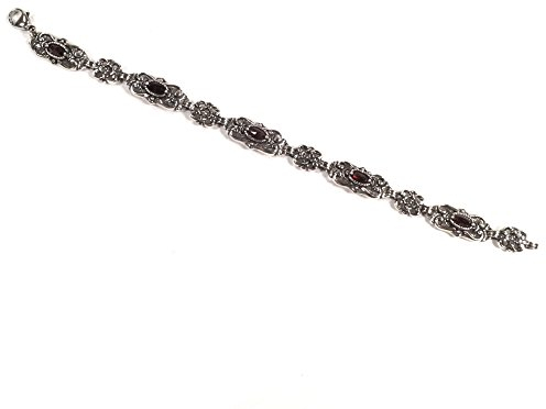 Tom Hill 41.9013 Damen Armband Sterling-Silber 925 Rot Granat 20,5 cm
