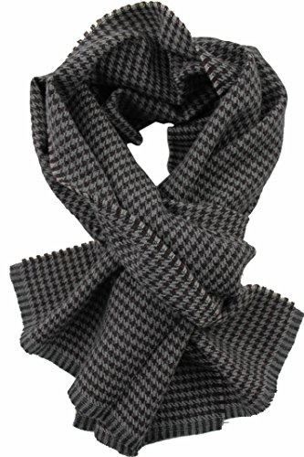 Rotfuchs Schal Webschal Hahnentritt modisch braun grau 100% Wolle (Merino) R-151