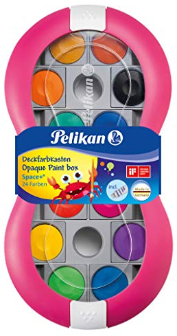 Pelikan Deckfarbkasten Space, 24 Farben + 1 Tube Deckweiß, Magenta, 1 Stück