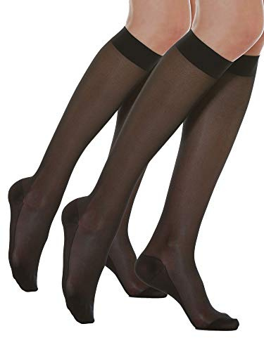RelaxSan Basic 750 (2 par - Svart, Sz.2) Knästrumpor, 70 den, gradvis kompression 12-17 mmHg