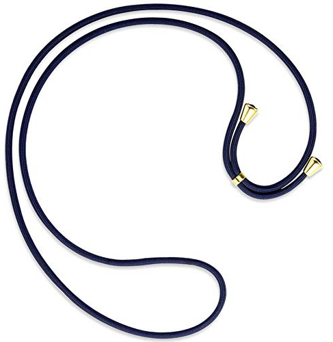 mtb more energy® Ersatz-Band für Handykette - dunkelblau - inklusive Endkappen (Gold) - hochwertige Austausch-Kordel - Band Seil Kette