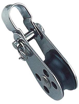 HAMBURGER TAUWERK-FABRIK EST. 1901 10 Stück Umlenkrollen/Blöcke mit Schäkel aus Edelstahl V4A - Rollen aus Nylon und Gleitlager für max. 6mm Seil-Durchmesser