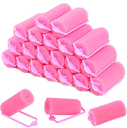 30 Stück Schaum Schwamm Lockenwickler Haar Rollen rosae Haarrollen weicher Schwamm Lockenwickler nicht weh tun Haar Styling Friseur Tools für Frauen und Kinder (25 mm)