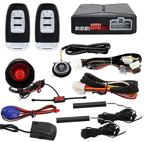 EASYGUARD EC010-SR PKE car Burglar Alarm Remote Starter keyless Start Push Start Button keyless Entry Shock Warning Proximity Lock Unlock DC12V