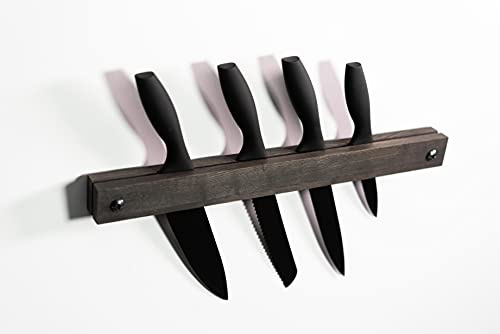 EWART LEGNO Portacoltelli da parete espositore coltelli blocco per cucina cremagliera in legno e metallo rettangolare coltello organizzatore