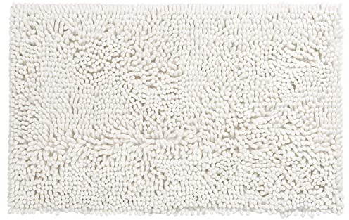 PANA® Mikrofaser Chenille Badematte - 70 x 120 cm - Farbe: Creme | Weicher Badezimmerläufer - Maschinenwäsche bei 30° - Antirutsch-Latex-Unterseite - Trocknergeeignet - Ohne Ausschnitt