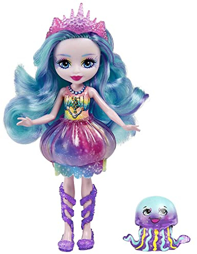 Enchantimals Royal Ocean Kingdom Muñeca Jelanie Jellyfish con Mascota Medusa de Juguete (Mattel HFF34)