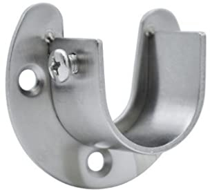 SEIWEI 4 Stück Edelstahl U-förmige Halterung, Kleiderstangenhalter Halterung, Stangenende Halterung Unterstützung Closet Pole Sockets für Schrank Duschvorhangstange - 25mm