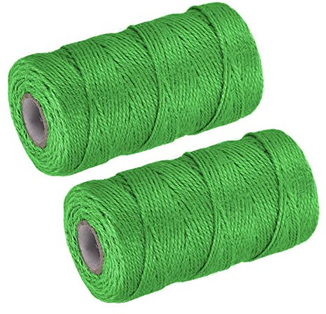 sourcing map 328 Pies Jardín Cordel, 2mm Artesanía Yute Cordel Cuerda Yute para Arte Obras, Bricolaje Artesanía, Regalo Envoltura, Verde Paquete de 2