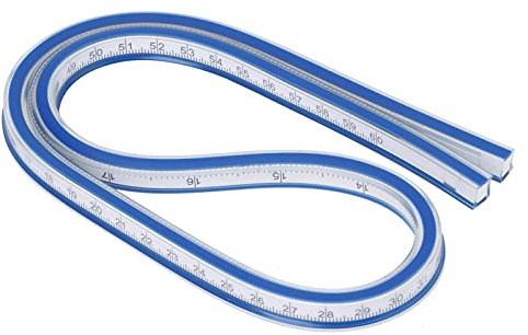 Regla de medición flexible, regla curva de vinilo flexible de doble cara para dibujo de ingeniería, diseño de prendas y topografía (60 cm)