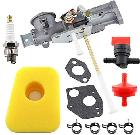 MCHNIC Carburateur 299437 297599 et Joint Filtre à essence Filtre à air pour Briggs & Stratton 130201 130202 130207 130212 130231 130232 130251 130252 130292 130297 131231 131232 135200 130200 Moteur