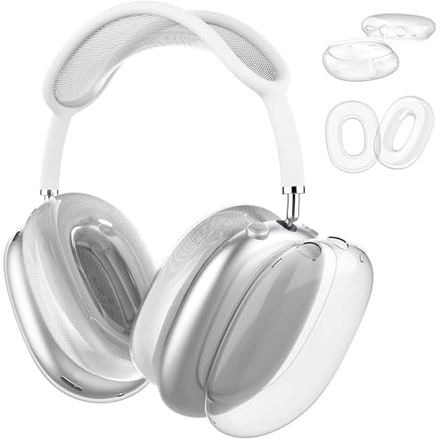 Foweroty Schutzhülle für AirPods Max, kommt mit einer Innenohrkappe, weiches TPU, klar, kratzfest, Schutzhülle für AirPod Max, transparentes Zubehör, Hautschutz für Airpods Max Kopfhörer (transparent)