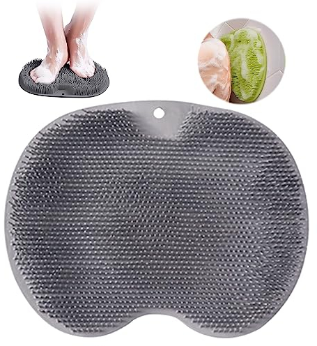 Capgoost Piedi Scrubber per Doccia, Pediluvio Massaggiatore Piedi, Esfoliare, Tappetino in Silicone Antiscivolo, Spazzola Schiena Doccia, Spugna Doccia Silicone, Pad Massaggio Schiena con Ventose