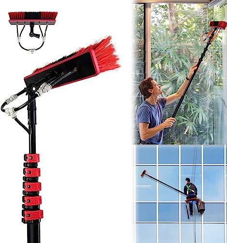 Witriolik 6m/30cm Brush Head-Window cleaning pole,Window cleaning equipment,Water Fed Window Cleaning Pole,Window Cleaner Extendable,Solar Panel Cleaning Kit Conservatory Roof Cleaner