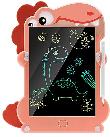 ACAMMZAR Tableau Enfant Ardoise Magique d'écriture LCD Jouet de 8,5 Pouces, Tablette Enfants, Tableau Dessin Enfants de 2 3 4 5 6 7 Ans, Filles Garçons Cadeau d'anniversaire, Dinosaure Jouets, Rose