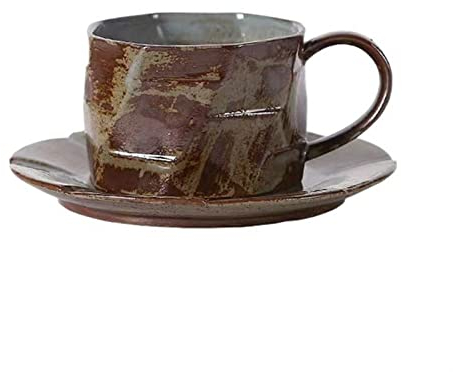 Tasse de Café Ensemble de tasses à café et d'assiettes émaillées au four personnalisées, tasse à thé de l'après-midi en céramique Vintage, tasse à boire for le bureau et la maison Tasse a Cafe Express
