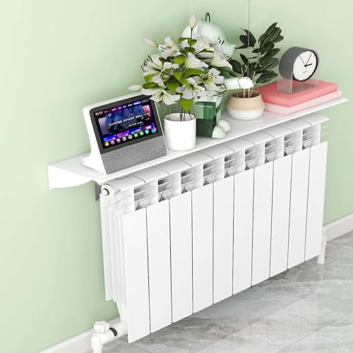 AHDFY heizkörperkonsole,heizkörperregal,heizungsregal,Regal über heizkörper,50-170cm Heizkörper-Lagerregal,Easy Fit Heizkörperregal,für Schlafzimmer, Wohnzimmer, Heizkörperabdeckung,Weiß,80cm