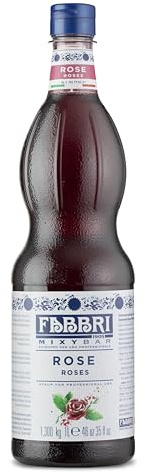Food-United ROSEN-BLÜTEN-SIRUP 12x1L | FABBRI Mixybar Rosensirup | sciroppo di rose | aus Rosenblüten-Konzentrat | cocktail bar syrop | für Bloomin-Rose-Cocktail Rossenwasser Wodka Gin (12)