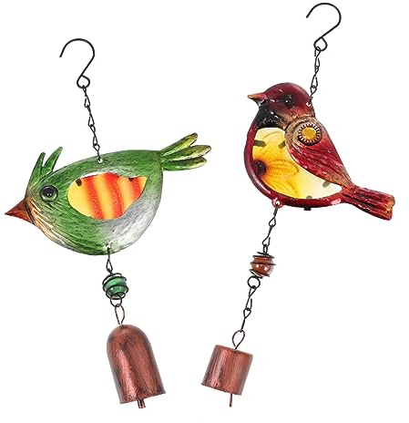 ABOOFAN 2stücke Hängendes Windspiel Aus Eisen Retro Vogelglocke Anhänger Dekorative Hängende Pendants Für Zuhause Garten Büro