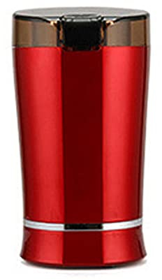 Macinacaffè elettrico 220V Mini macinacaffè da cucina Macinapepe Fagioli Spezie Semi di noci Macinino per chicchi di caffè (Colore : Bianco A) (Rosso)