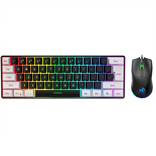Tastatur und Maus, PC-Gaming-Tastatur, beleuchtete Tastatur, 61 Tasten, Tastatur, Gaming-Zubehör, Tastatur und Maus, Combo Gaming, 61 Tasten, ergonomische Hintergrundbeleuchtung